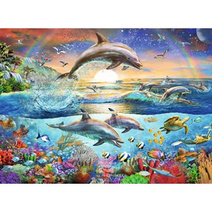 Ravensburger (12895) - "Delfinparadies" - 300 Teile Puzzle