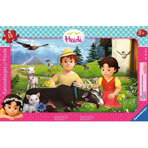 Ravensburger (05071) - "Heidi, Gemeinsam auf der Alm" - 15 Teile Puzzle