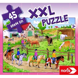 Noris (606031790) - "Ferien auf dem Ponyhof" - 45 Teile Puzzle