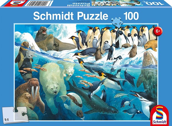 Schmidt Spiele (56295) - "Tiere am Polarkreis" - 100 Teile Puzzle