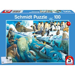 Schmidt Spiele (56295) - "Tiere am Polarkreis" - 100 Teile Puzzle