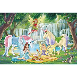 Schmidt Spiele (56304) - "Picknick der Elfen" - 200 Teile Puzzle