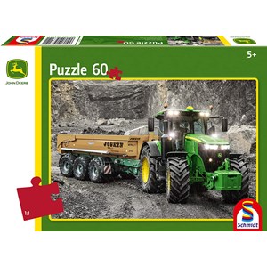Schmidt Spiele (56314) - "John Deere Traktor 7310R" - 60 Teile Puzzle