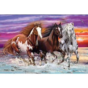 Schmidt Spiele (56356) - "Wildes Pferde-Trio" - 200 Teile Puzzle