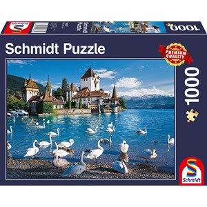 Schmidt Spiele (58367) - "Ufer mit Schwänen" - 1000 Teile Puzzle