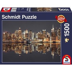 Schmidt Spiele (58382) - "New York Skyline bei Nacht" - 1500 Teile Puzzle