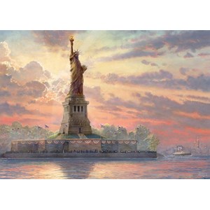 Schmidt Spiele (59498) - Thomas Kinkade: "Freiheitsstatue in der Abenddämmerung" - 1000 Teile Puzzle