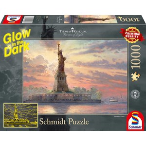 Schmidt Spiele (59498) - Thomas Kinkade: "Freiheitsstatue in der Abenddämmerung" - 1000 Teile Puzzle