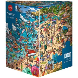 Heye (29922) - "Überfüllter Strand" - 1000 Teile Puzzle