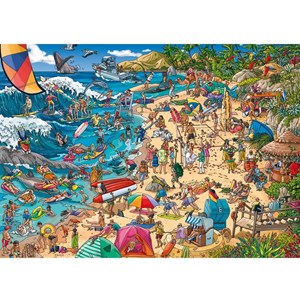 Heye (29922) - "Überfüllter Strand" - 1000 Teile Puzzle