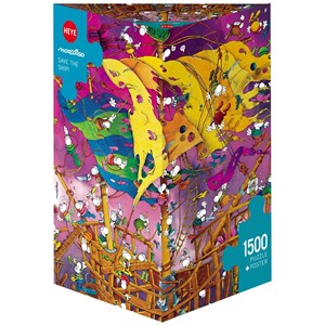 Heye (29924) - Guillermo Mordillo: "Rettet das Schiff!" - 1500 Teile Puzzle