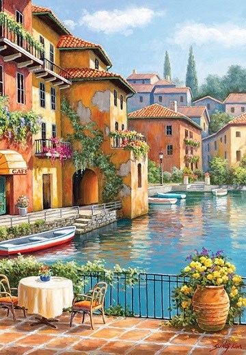 Anatolian (PER3294) - Sung Kim: "Cafe am Kanal" - 260 Teile Puzzle