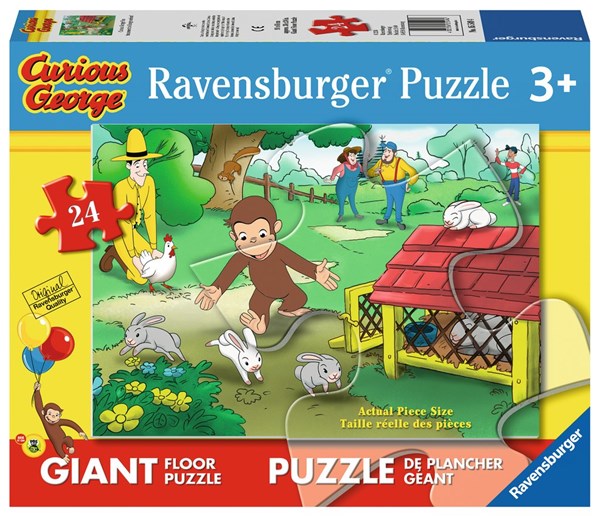 Ravensburger (05549) - "Curious George, Fun Giant" - 24 Teile Puzzle