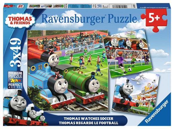 Ravensburger (08037) - "Thomas Watches Soccer" - 49 Teile Puzzle