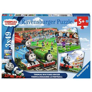 Ravensburger (08037) - "Thomas Watches Soccer" - 49 Teile Puzzle