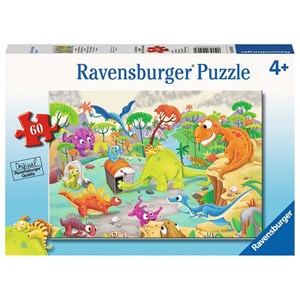 Ravensburger (09516) - "Time Traveling Dinos" - 60 Teile Puzzle