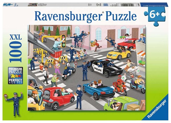 Ravensburger (10401) - "Police Patrol" - 100 Teile Puzzle