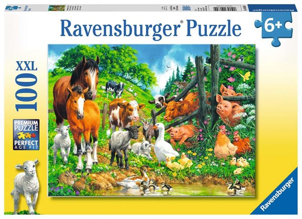 Ravensburger (10689) - "Versammlung der Tiere" - 100 Teile Puzzle