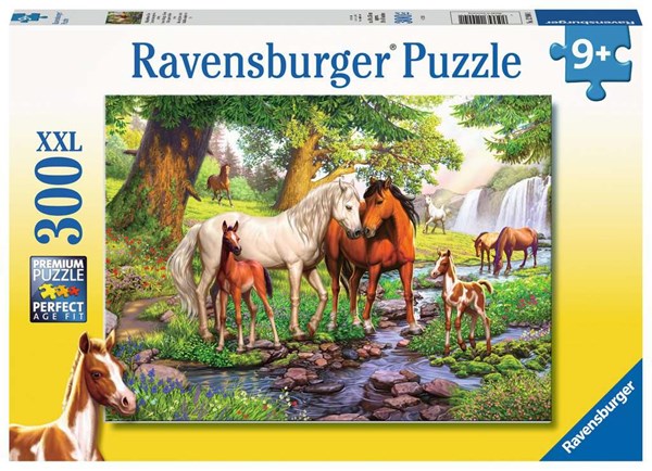Ravensburger (12904) - "Wildpferde am Fluss" - 300 Teile Puzzle