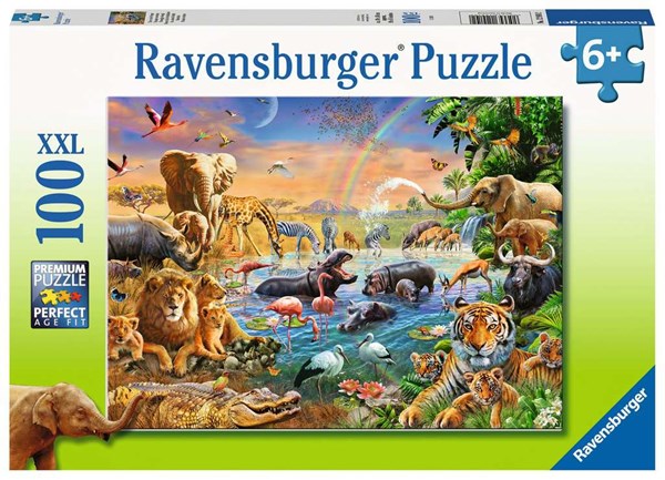 Ravensburger (12910) - "Savannah Jungle Waterhole" - 100 Teile Puzzle