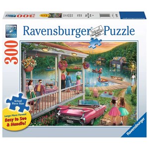 Ravensburger (16438) - "Summer at The Lake" - 300 Teile Puzzle