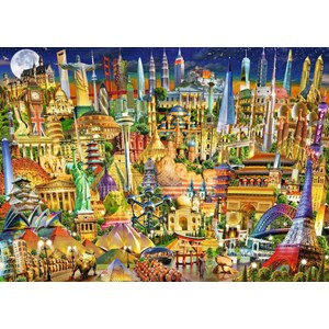 Ravensburger (19843) - "World Landmarks at Night" - 1000 Teile Puzzle