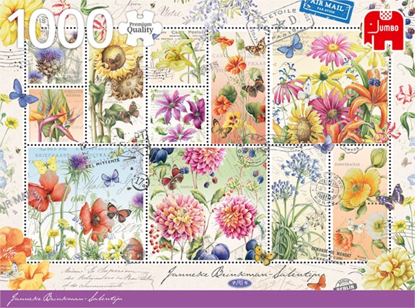 Jumbo (18812) - Janneke Brinkman: "Flower Stamps Summer" - 1000 Teile Puzzle