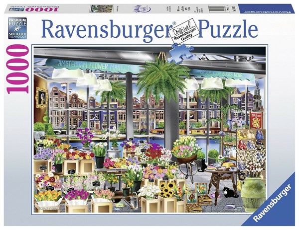 Ravensburger (13987) - "Amsterdam Flower Market" - 1000 Teile Puzzle