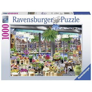 Ravensburger (13987) - "Amsterdam Flower Market" - 1000 Teile Puzzle