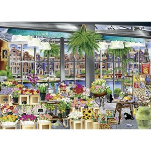 Ravensburger (13987) - "Amsterdam Flower Market" - 1000 Teile Puzzle