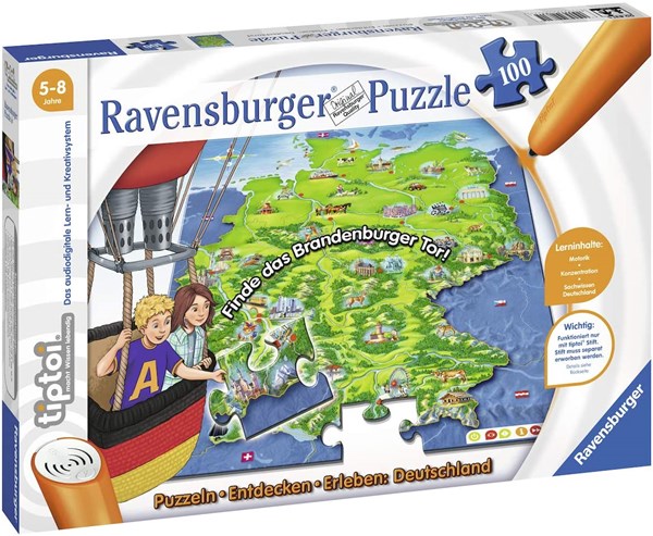 Ravensburger (00831) - "Puzzlen, Entdecken, Erleben, Deutschland" - 100 Teile Puzzle