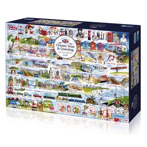 Gibsons (G7100) - Val Goldfinch: "Cream Teas & Queuing" - 1000 Teile Puzzle