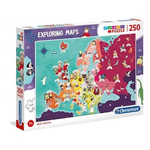 Clementoni (29061) - "Exploring Maps" - 250 Teile Puzzle