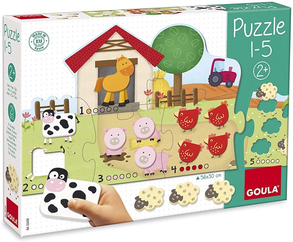 Goula (53438) - "Animal Shapes" - 5 Teile Puzzle