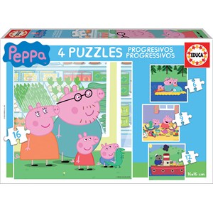 Educa (15918) - "Peppa Pig" - 6 9 12 16 Teile Puzzle