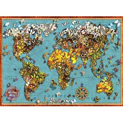 Anatolian (ANA1029) - "Butterfly World Map" - 1000 Teile Puzzle