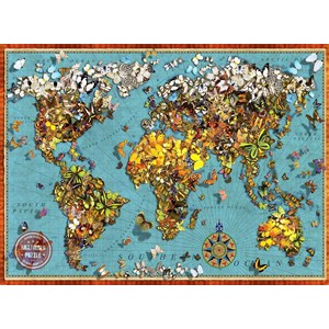 Anatolian (ANA1029) - "Butterfly World Map" - 1000 Teile Puzzle