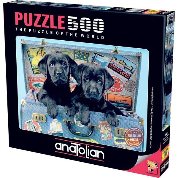 Anatolian (3601) - "Labradorwelpen wollen verreisen" - 500 Teile Puzzle
