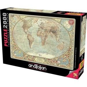 Anatolian (3935) - "Nostalgische Weltkarte" - 2000 Teile Puzzle