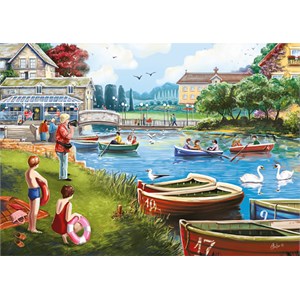 Falcon (11252) - Alla Badsar: "Freizeit am See" - 1000 Teile Puzzle
