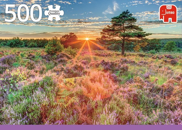 Jumbo (18524) - "Heide-Landschaft im Sonnenuntergang" - 500 Teile Puzzle