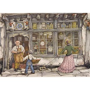 Jumbo (18826) - Anton Pieck: "Der Uhrenladen" - 1000 Teile Puzzle