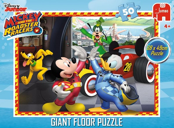 Jumbo (19673) - "Mickey Mouse and The Roadster Racers" - 50 Teile Puzzle