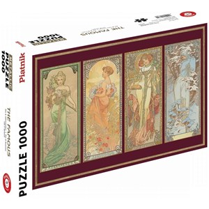 Piatnik (5576) - Alphonse Mucha: "Die 4 Jahreszeiten" - 1000 Teile Puzzle