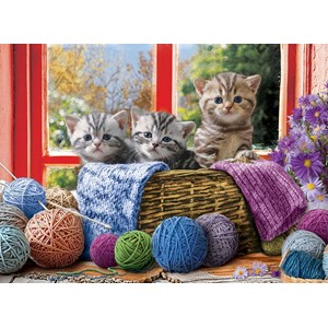 Eurographics (8500-5500) - "Strickende Kätzchen" - 500 Teile Puzzle