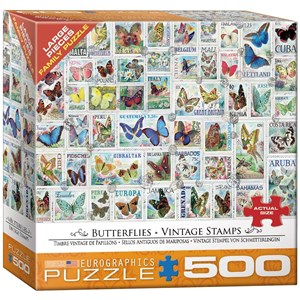 Eurographics (8500-5356) - Barbara Behr: "Collage mit Schmetterlinge" - 500 Teile Puzzle