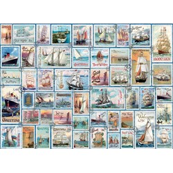 Eurographics (8500-5357) - Barbara Behr: "Collage mit Segelschiffe" - 500 Teile Puzzle