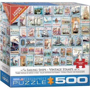 Eurographics (8500-5357) - Barbara Behr: "Collage mit Segelschiffe" - 500 Teile Puzzle