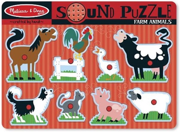 Melissa and Doug (10726) - "Farm Animals, Sound Puzzle" - 8 Teile Puzzle