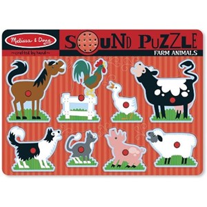 Melissa and Doug (10726) - "Farm Animals, Sound Puzzle" - 8 Teile Puzzle